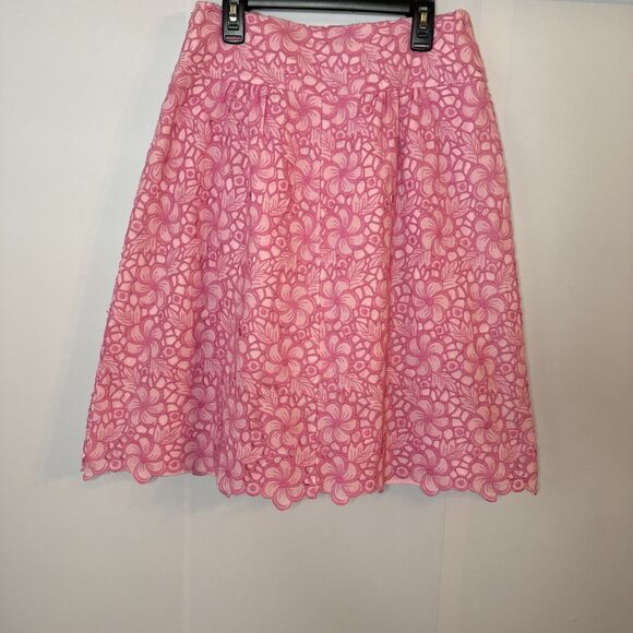 Lilly Pulitzer Skirt Womens 0 Pink Floral A-Line Lined Summer Vacation Feminine - Picture 5 of 9